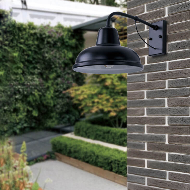 Industrial Gooseneck Outdoor Wall Light - Vintage Style Exterior Lighting