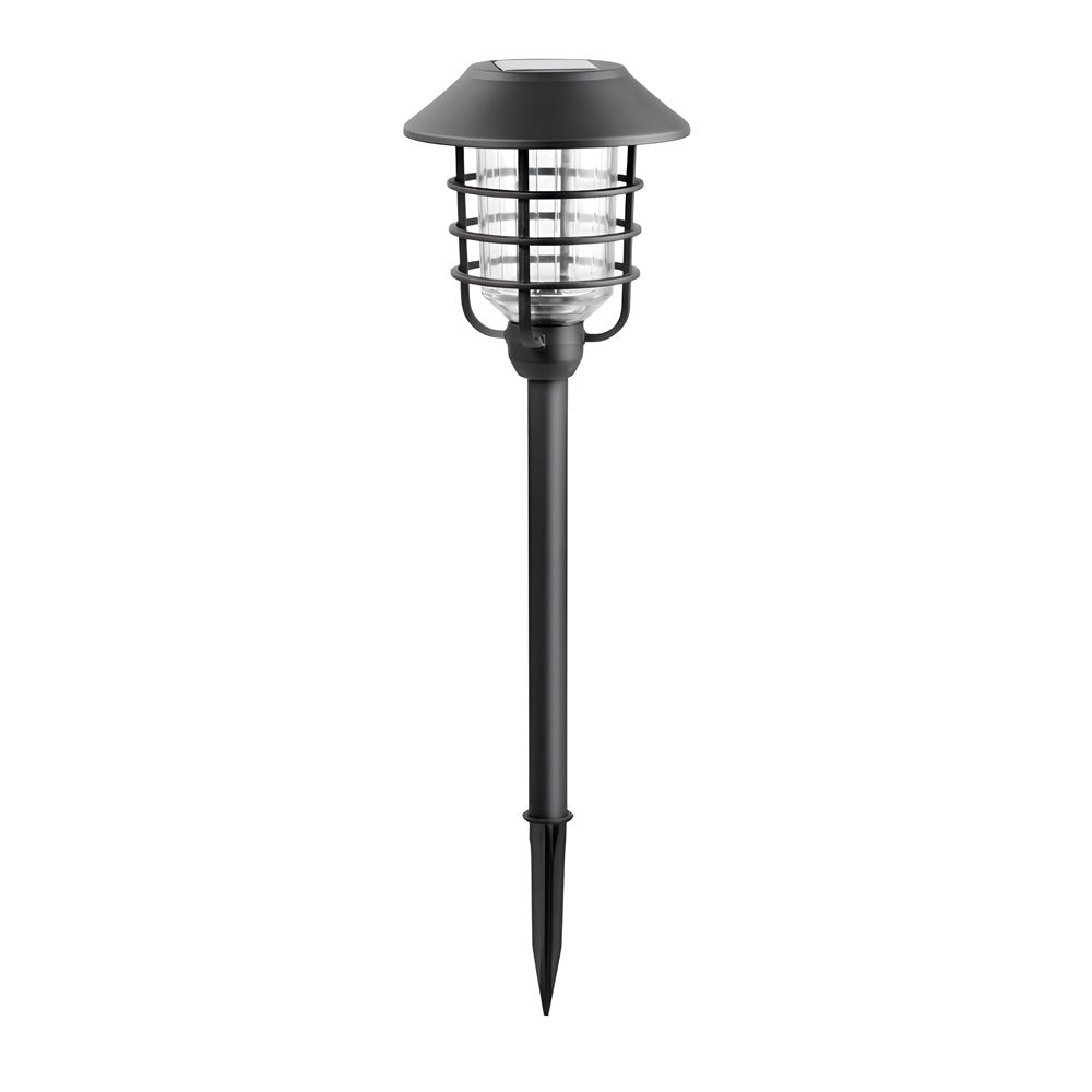 22.8-Inch Solar Pathway Light with Hat Top & Wire Lampshade - Outdoor Garden Lighting