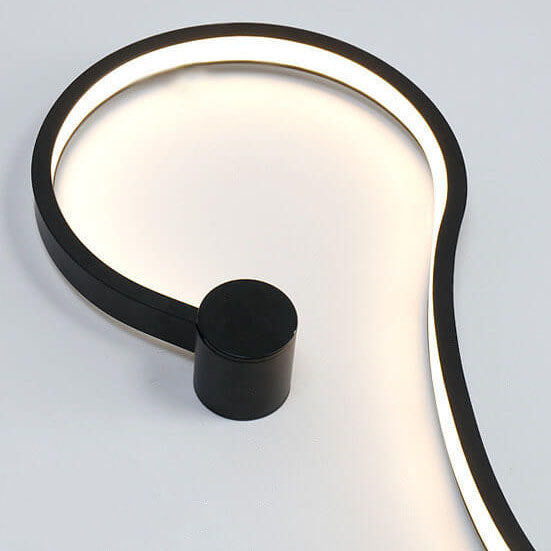 Modern Aluminum Snake-Shaped LED Wall Sconce Lamp - Curved Design, 1-Light Fixture, Contemporary Home Lighting