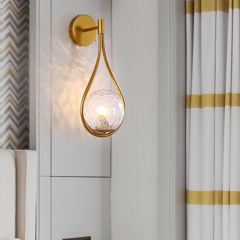 Modern Globe Water Drop Sconce Lamp - 1-Light Design, Stylish Wall Fixture, Contemporary Interior Lighting, Elegant Home Decor