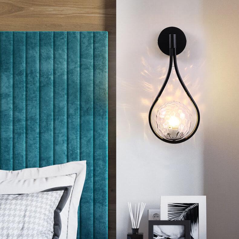 Modern 1-Light Globe Water Drop Sconce Lamp - Stylish Wall Fixture for Home Lighting