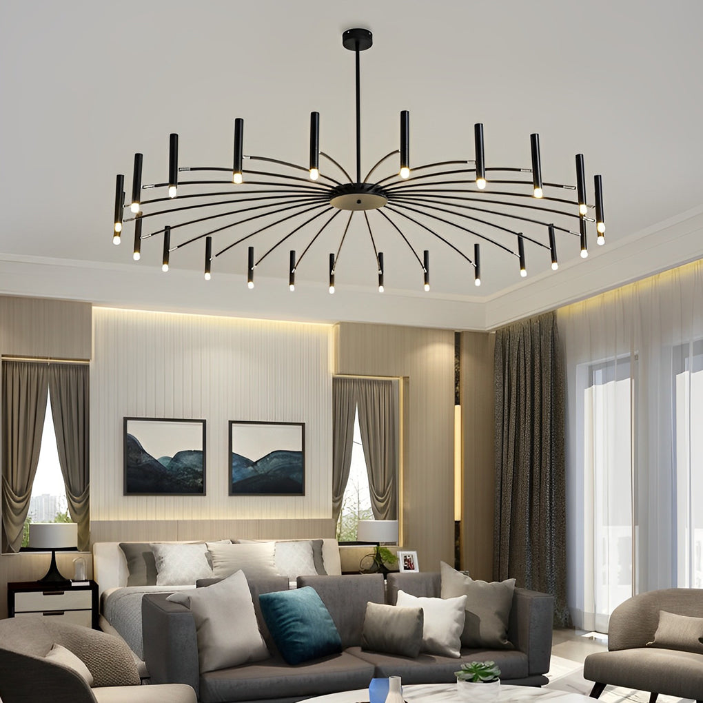 Adjustable Metal DIY Three-Step Dimming LED Chandelier - Modern Minimalist Lighting