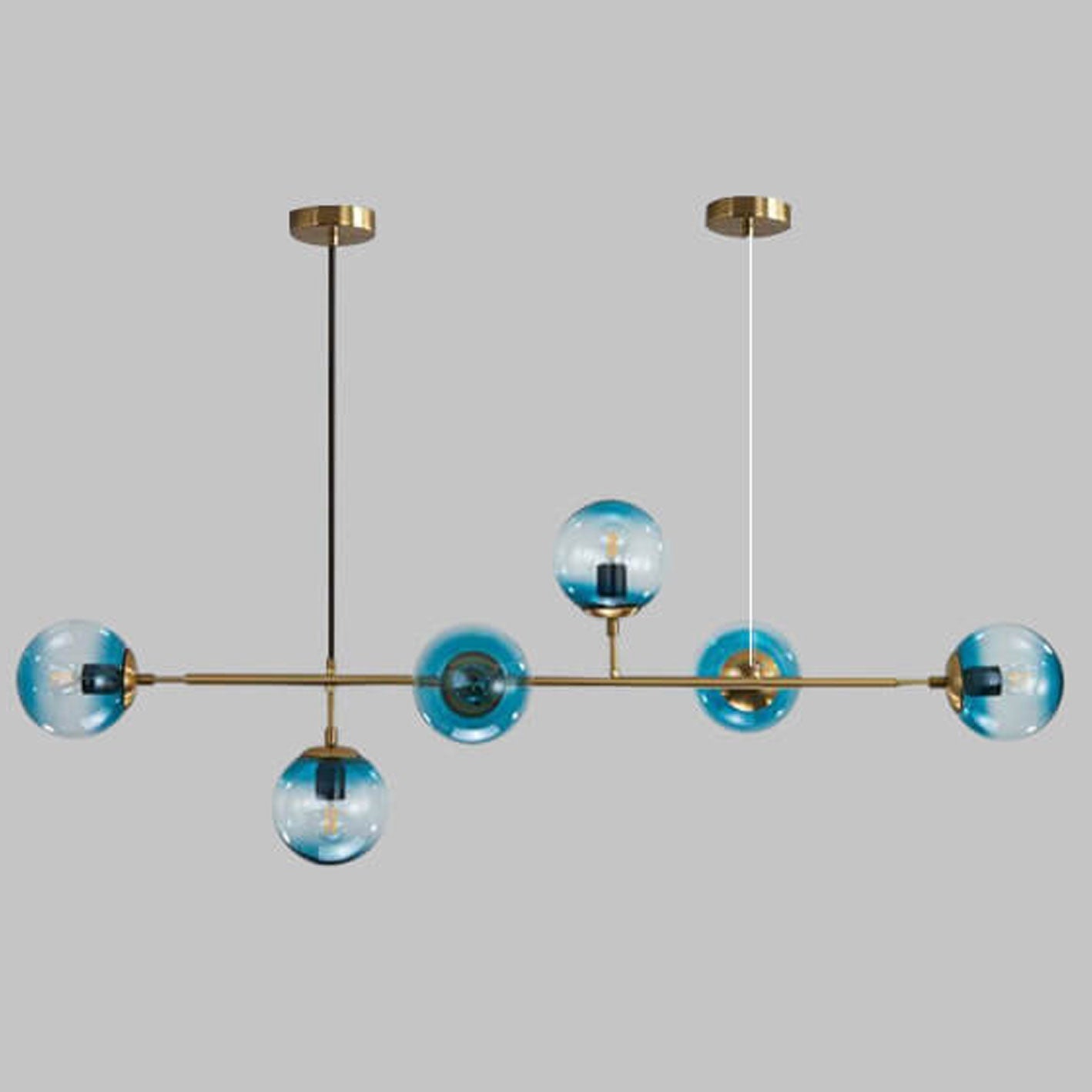 Modern Minimalist Round Globe 6-Light Chandelier - Glass Island Light Fixture