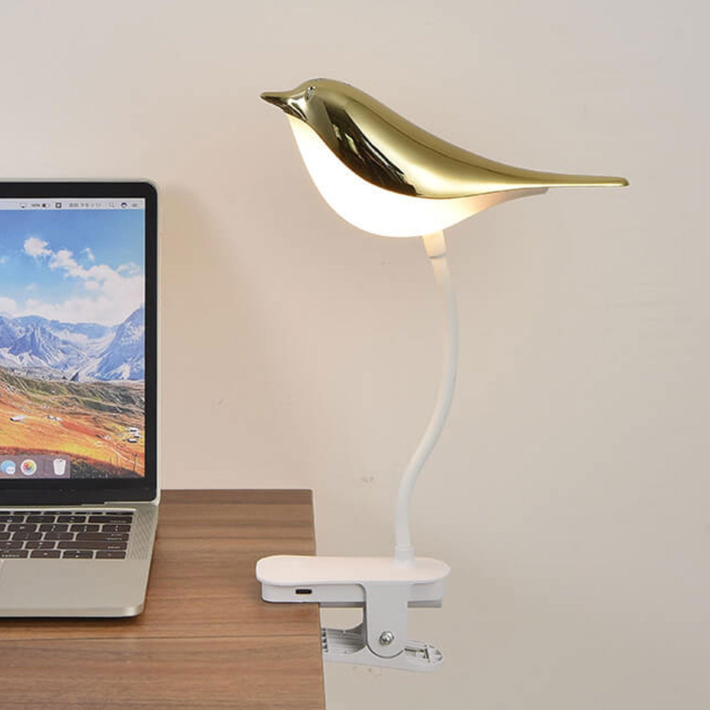 Nordic Creative Bird Clip USB Night Light Table Lamp - LED Lighting, Modern Design, Home Decor, Cute Desk Lamp, Rechargeable Nightlight