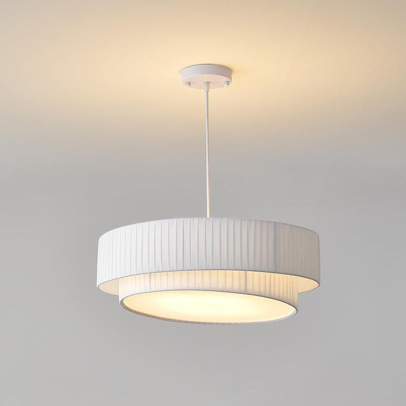 Contemporary Scandinavian Round Iron Acrylic 4/5 Light Pendant for Living Room