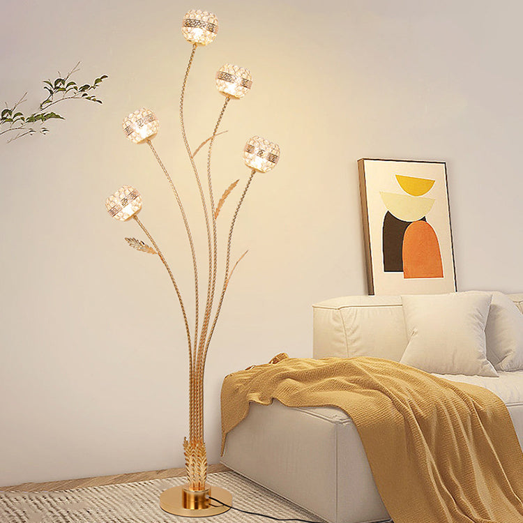 Modern Luxury Leaf Flower Globe Floor Lamp - 5-Light Iron Aluminum Design for Living Room  

Elevate your living space with this stunning modern luxury floor lamp, featuring a unique leaf flower globe design. Crafted from durable iron and aluminum, this 5