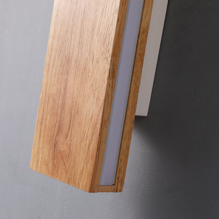 Solid Wood Strip LED Wall Sconce Lamp - Modern Wall Lighting, Rustic Home Decor, Energy Efficient Accent Light, Contemporary Indoor Illumination, Customizable LED Strip, Stylish Wood Wall Lamp for Living Room, Bedroom, and Hallway