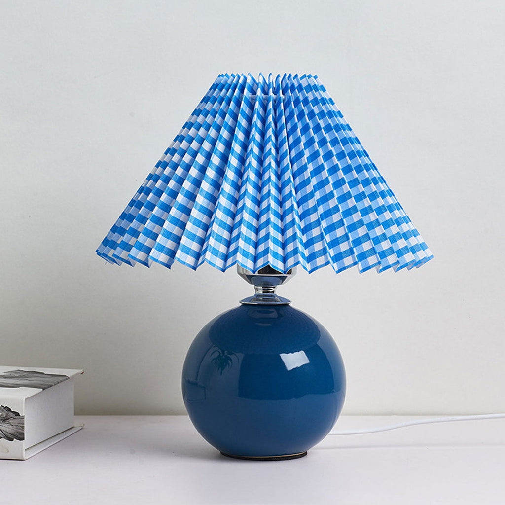 Nordic Minimalist Ceramic Pleated Table Lamp - 1-Light Modern Design, Elegant Home Lighting, Scandinavian Style