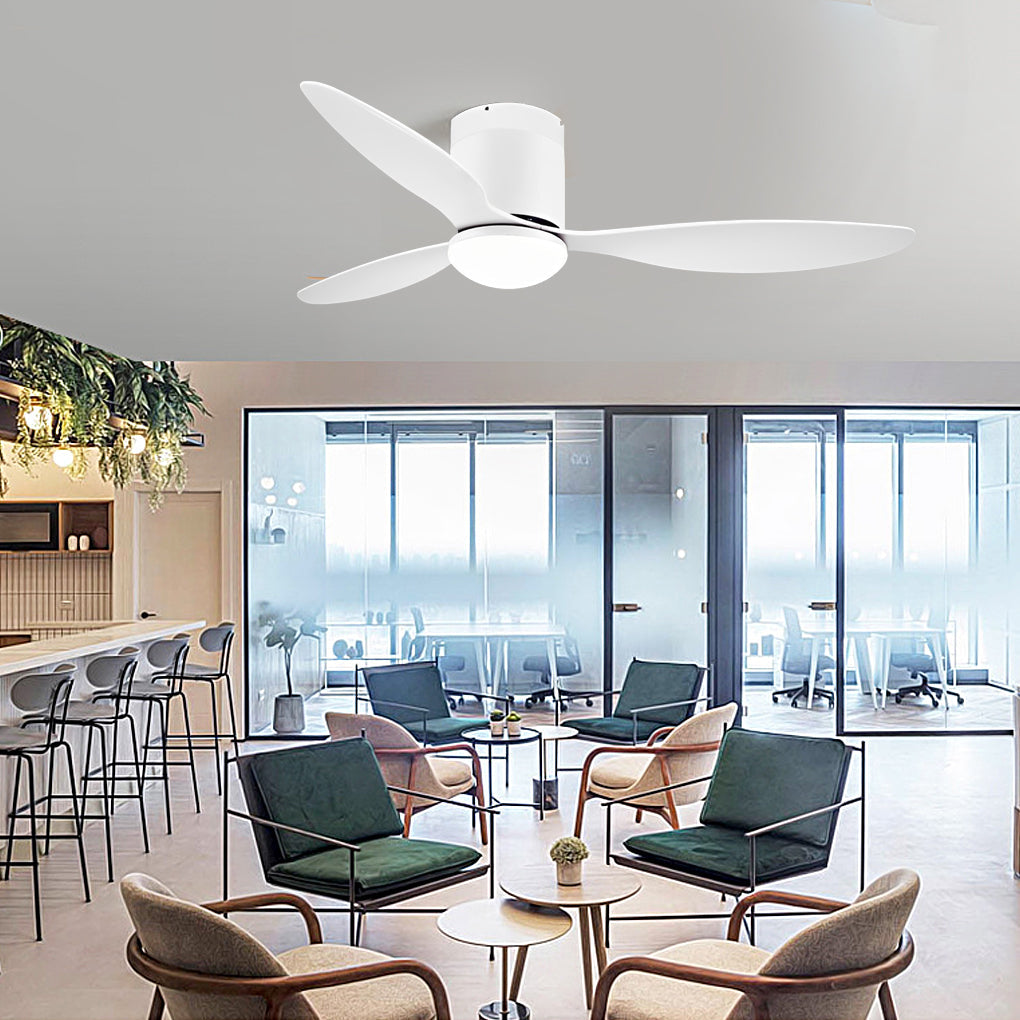 3 Blades Mute LED Dimmable Ceiling Fan with Remote Control, Modern Light Fixture