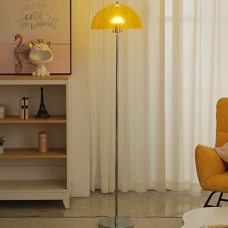 Nordic Vintage Acrylic Dome Floor Lamp - 1-Light Standing Design