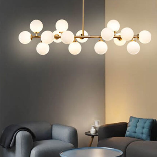 Modern Luxury Magic Bean Chandelier - 16-Light Iron Glass Ball Pendant for Dining Room