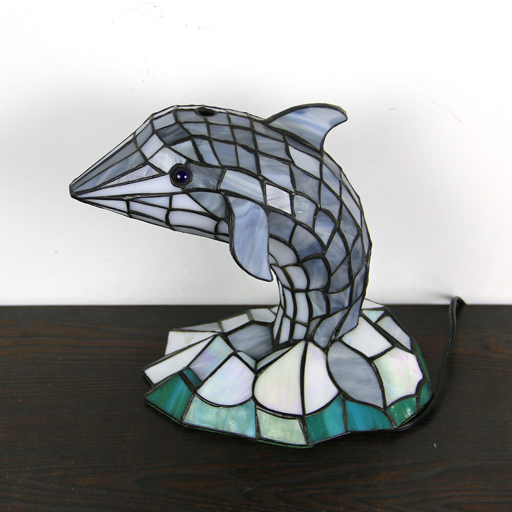 Tiffany Style Stained Glass Animal Table Lamp - Decorative 1-Light Illumination