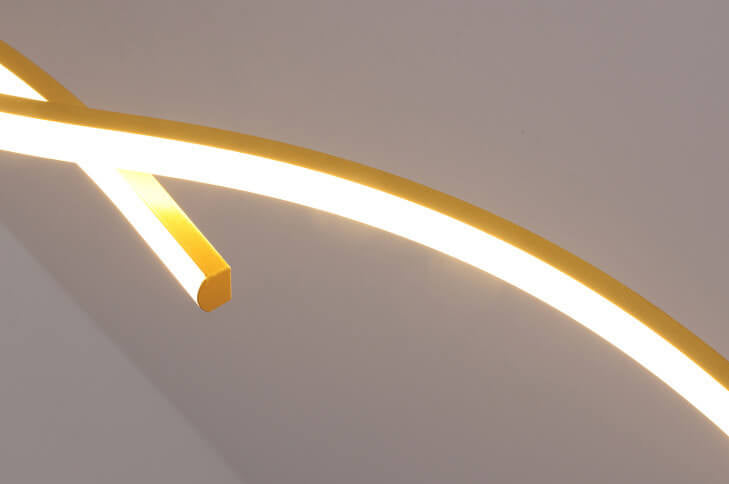 Nordic Minimalist LED Wave Design Island Chandelier - Modern Strip Light