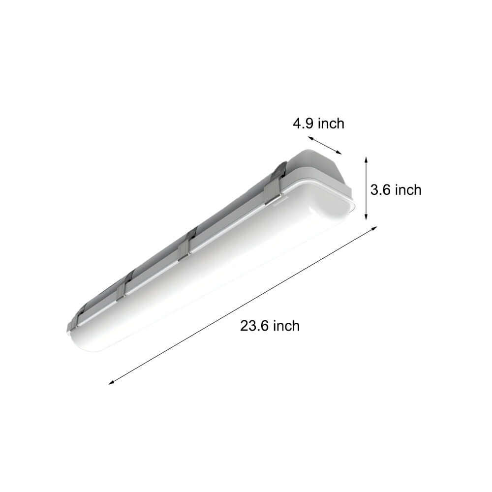 23-Inch White Linear Vapor Tight LED Ceiling Light Fixture
