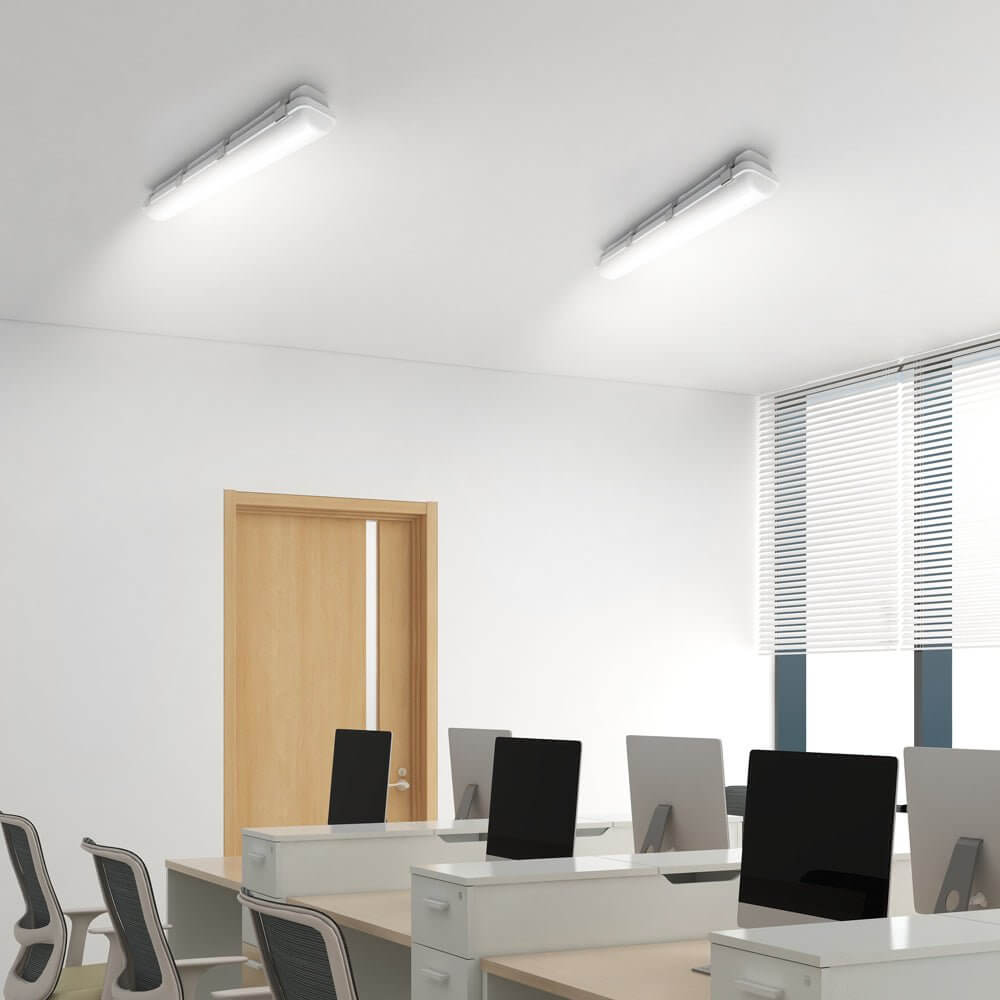 23-Inch White Linear Vapor Tight LED Ceiling Light Fixture