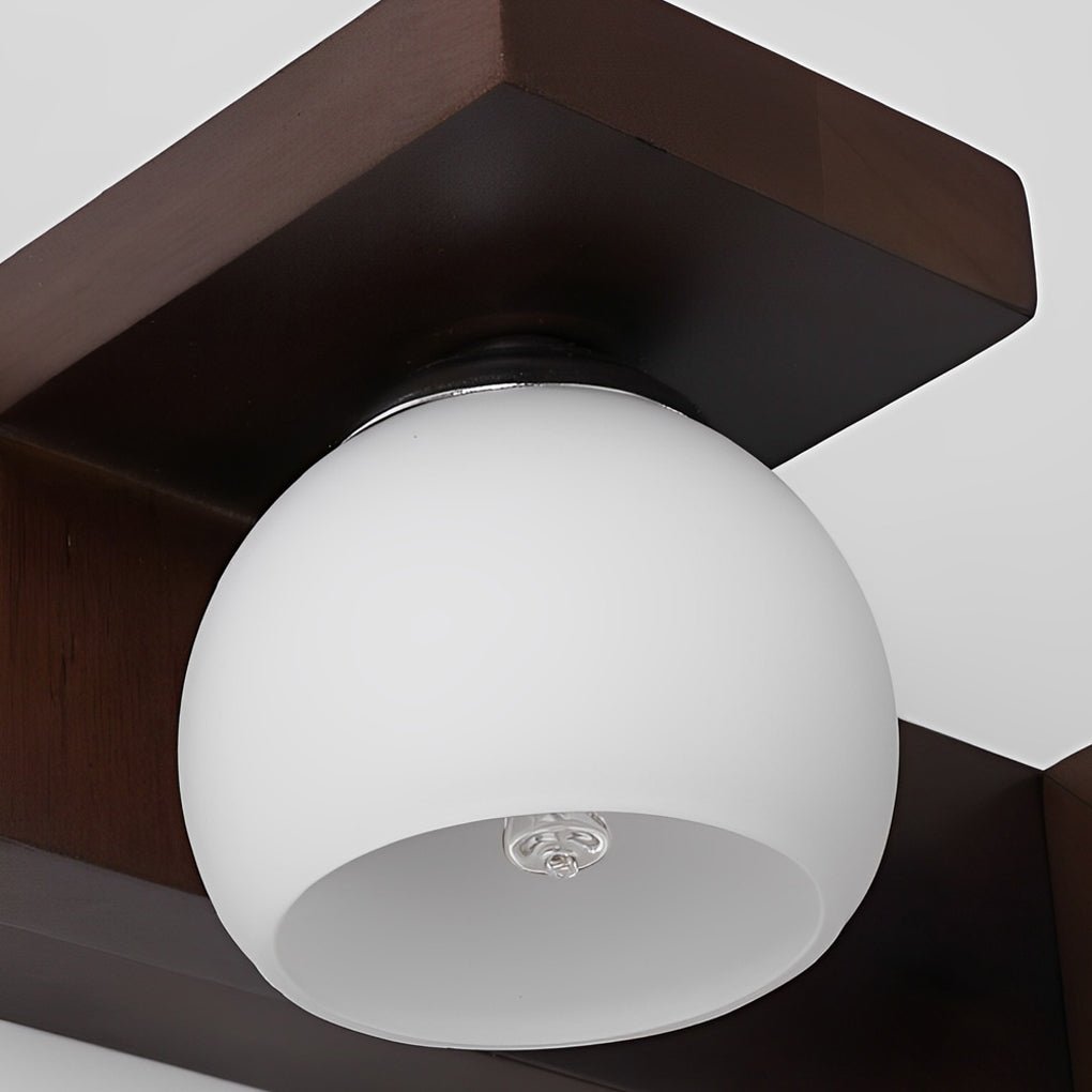 2/3-Light Wood Bathroom Vanity Light Fixture with Adjustable Iron Spotlights and Fixed Glass Shades, Modern Rustic Lighting for Home Decor, Stylish Wall Sconce for Vanity Lighting, Energy-Efficient LED Compatible, Easy Install Bathroom Lighting Solutions