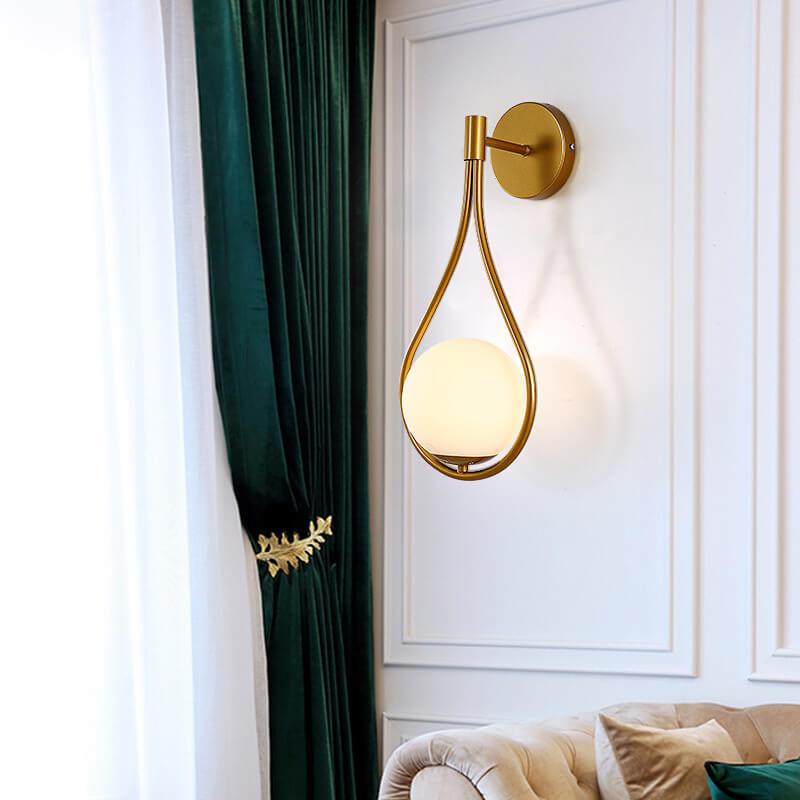 Modern Globe Water Drop Sconce Lamp - 1-Light Design, Stylish Wall Fixture, Contemporary Interior Lighting, Elegant Home Decor