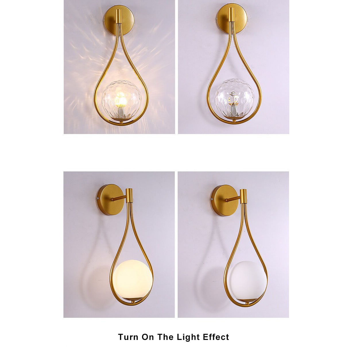 Modern 1-Light Globe Water Drop Sconce Lamp - Stylish Wall Fixture for Home Lighting