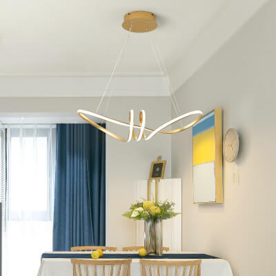 Modern Aluminum Spiral LED Chandelier - Sleek Design, Energy-Efficient Lighting