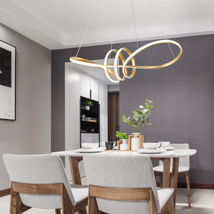 Modern Aluminum Spiral LED Chandelier - Sleek Design, Energy-Efficient Lighting