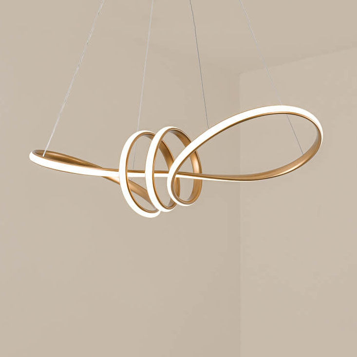Modern Aluminum Spiral LED Chandelier - Sleek Design, Energy-Efficient Lighting