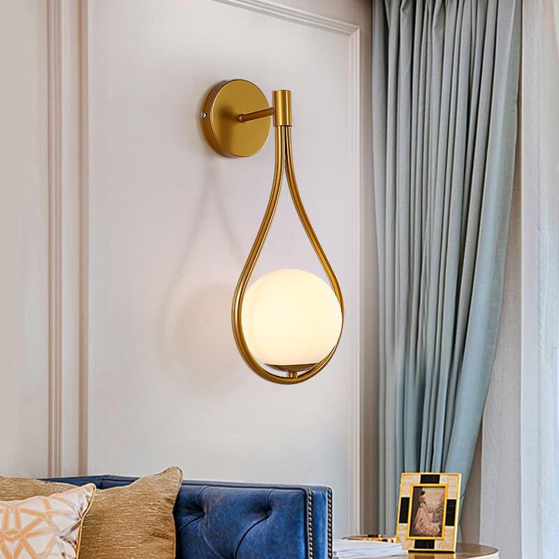 Modern 1-Light Globe Water Drop Sconce Lamp - Stylish Wall Fixture for Home Lighting
