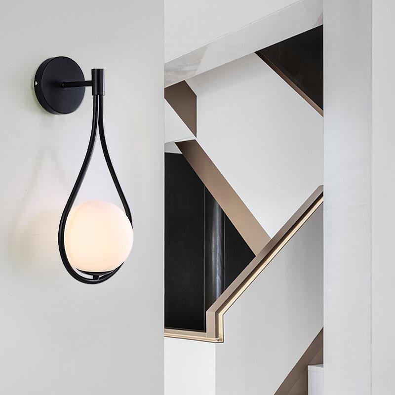 Modern Globe Water Drop Sconce Lamp - 1-Light Design, Stylish Wall Fixture, Contemporary Interior Lighting, Elegant Home Decor