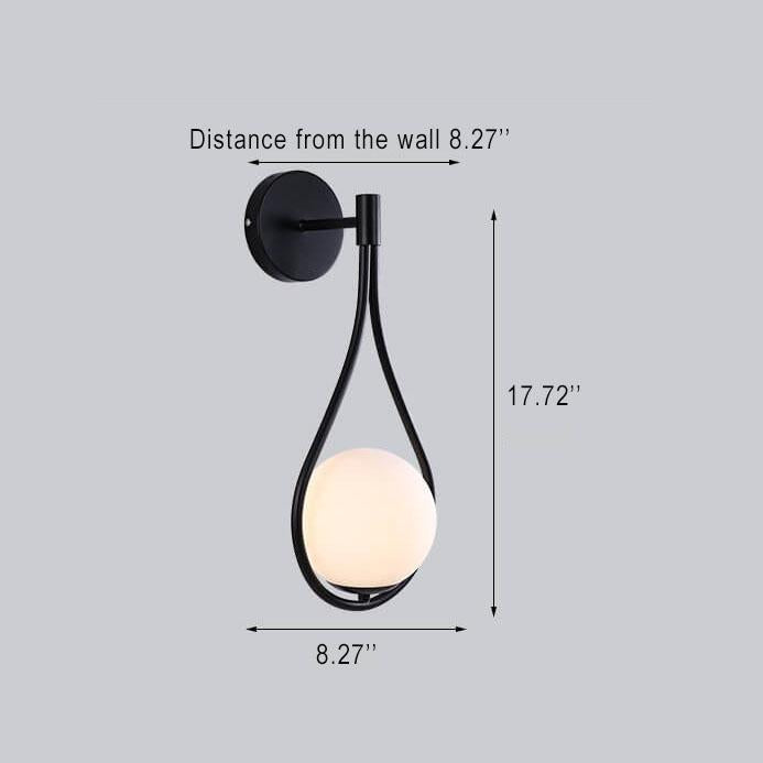 Modern 1-Light Globe Water Drop Sconce Lamp - Stylish Wall Fixture for Home Lighting
