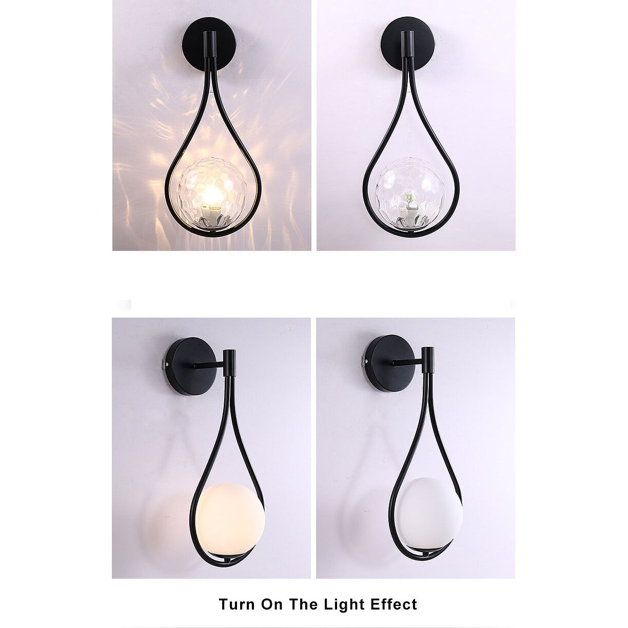 Modern 1-Light Globe Water Drop Sconce Lamp - Stylish Wall Fixture for Home Lighting