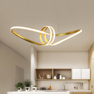 Modern Aluminum Spiral LED Chandelier - Sleek Design, Energy-Efficient Lighting