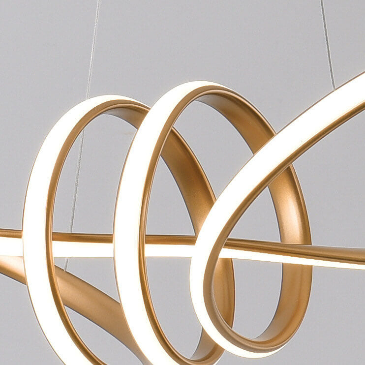Modern Aluminum Spiral LED Chandelier - Sleek Design, Energy-Efficient Lighting