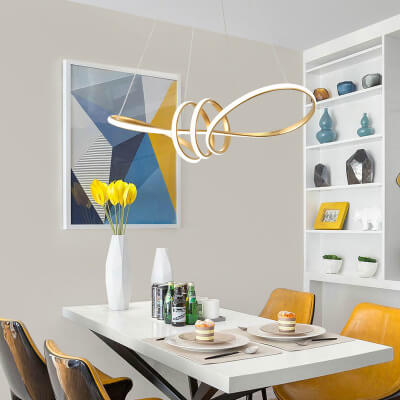 Modern Aluminum Spiral LED Chandelier - Sleek Design, Energy-Efficient Lighting