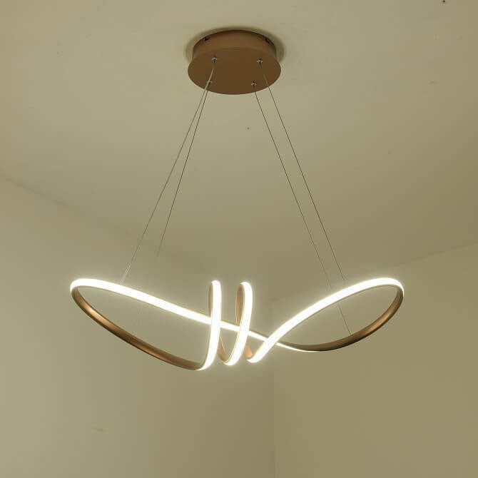 Modern Aluminum Spiral LED Chandelier - Sleek Design, Energy-Efficient Lighting