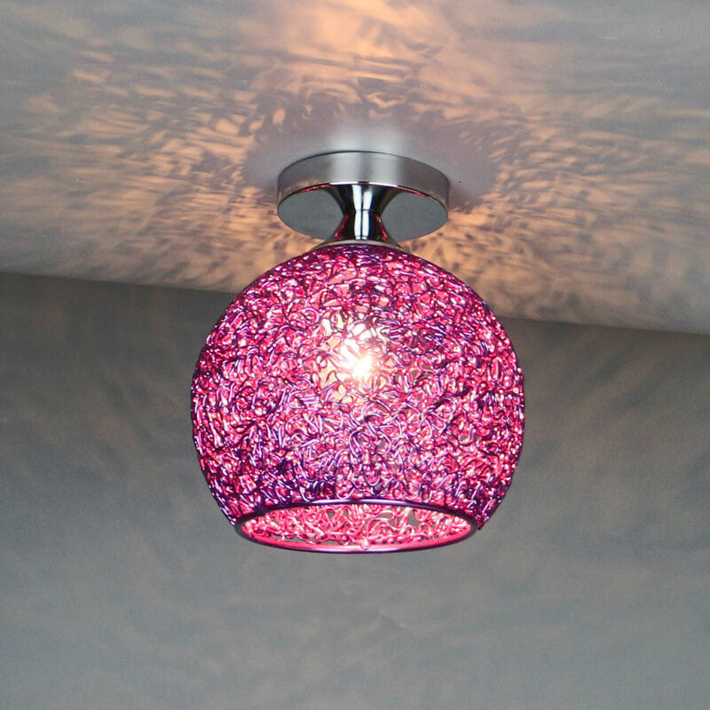 Colorful Modern Dome Semi-Flush Mount Light - 1-Light Ceiling Fixture