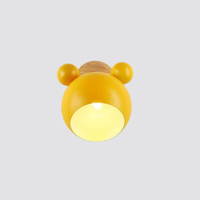 Nordic Macaron Cartoon Bear Shape Wall Sconce, 1-Light LED Decor Lamp, Cute Bear Night Light, Childrens Room Lighting, Nursery Wall Lamp, Playful Animal Design, Modern Kids Room Decor, Baby Room Wall Light, Unique Character Wall Fixture, Whimsical Bear Sc