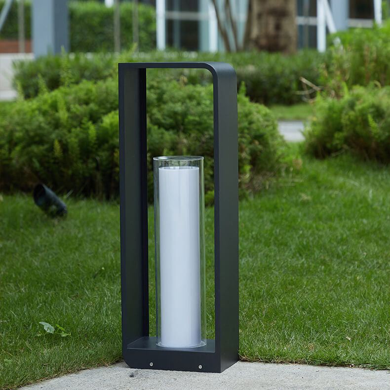 Modern Minimalist Square Frame Stainless Steel LED Landscape Light - Waterproof Acrylic Outdoor Patio Lighting