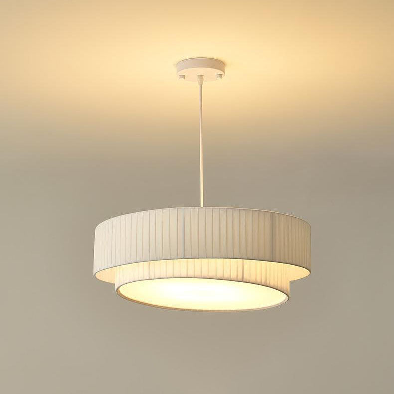 Contemporary Scandinavian Round Iron Acrylic 4/5 Light Pendant for Living Room