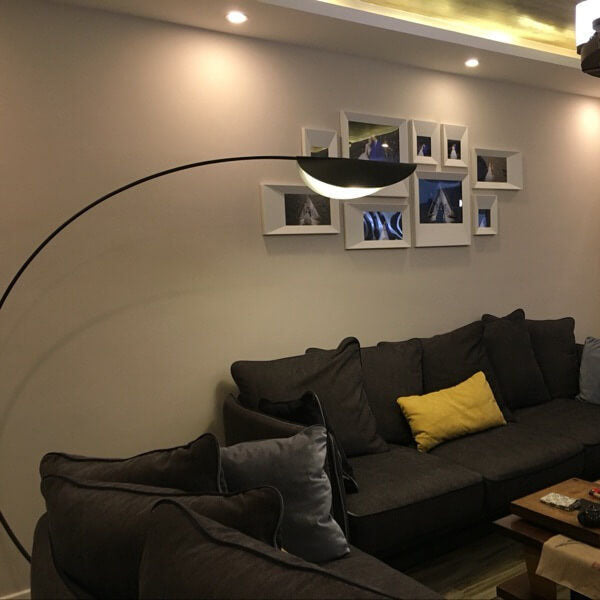 Italian Minimalist Fishing Rod Floor Lamp - Wicker Iron 1-Light Design