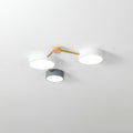 Scandinavian Minimalist Solid Wood Iron LED Flush Mount Light