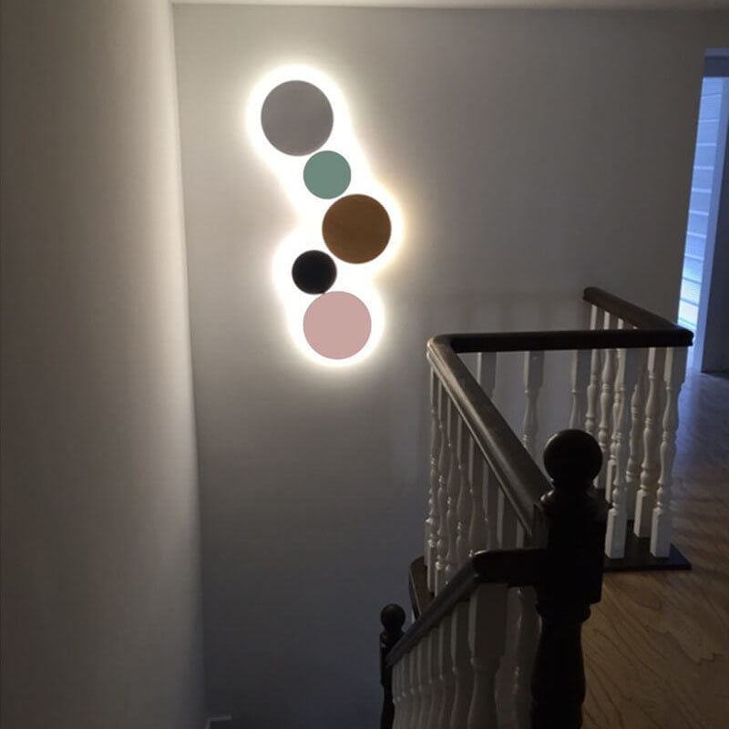 Colorful Modern Minimalist Round Iron LED Wall Sconce Lamp