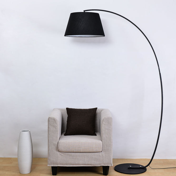 Modern Light Luxury Wrought Iron Curved Cylinder Floor Lamp - 1-Light Stand