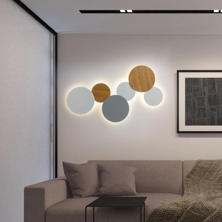 Modern Minimalist Round Eclipse Iron LED Wall Sconce Lamp for Living Room Lighting