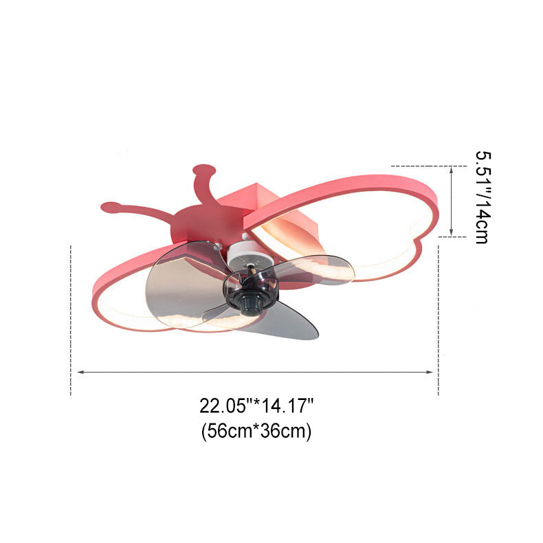Nordic Silicone Butterfly LED Ceiling Fan Light