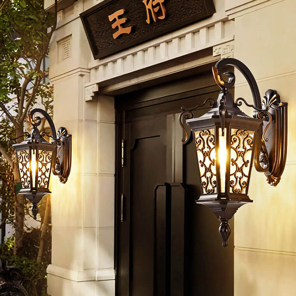 European Palace Outdoor Waterproof Wall Sconce Lamp - 1-Light Decorative Fixture for Gardens and Patios