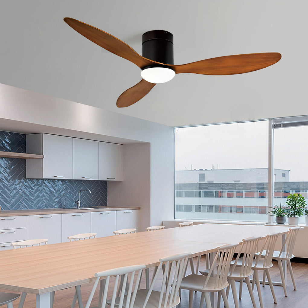3 Blades Mute LED Dimmable Ceiling Fan with Remote Control, Modern Light Fixture