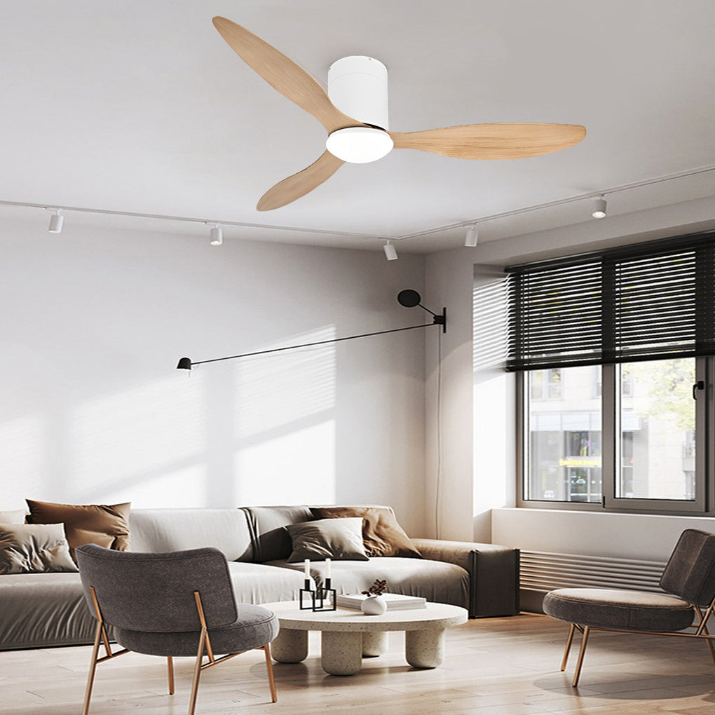 3 Blades Mute LED Dimmable Ceiling Fan with Remote Control, Modern Light Fixture