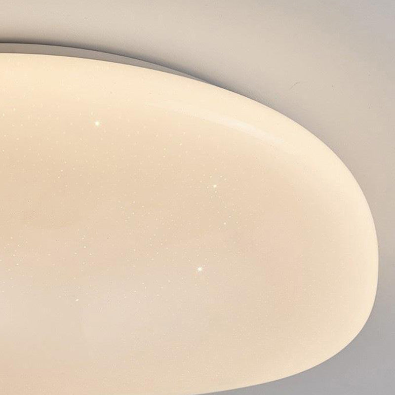 Modern Minimalist Pebble Shape LED Flush Mount Ceiling Light for Bedroom