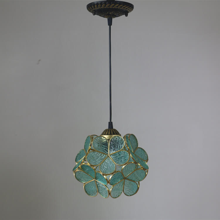 Vintage Stained Glass Petal Pendant Light - Illuminated Floral Charm
