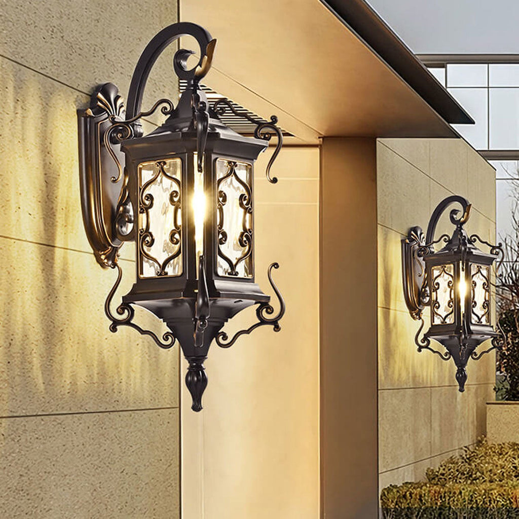 European Palace Outdoor Waterproof Wall Sconce Lamp - 1-Light Decorative Fixture for Gardens and Patios