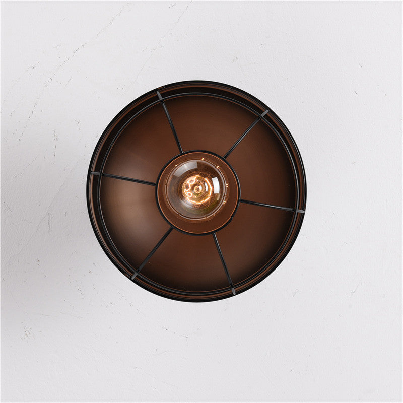 Contemporary Industrial Semi-Flush Mount Iron Light for Living Room